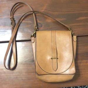 Brown leather FRYE crossbody bag